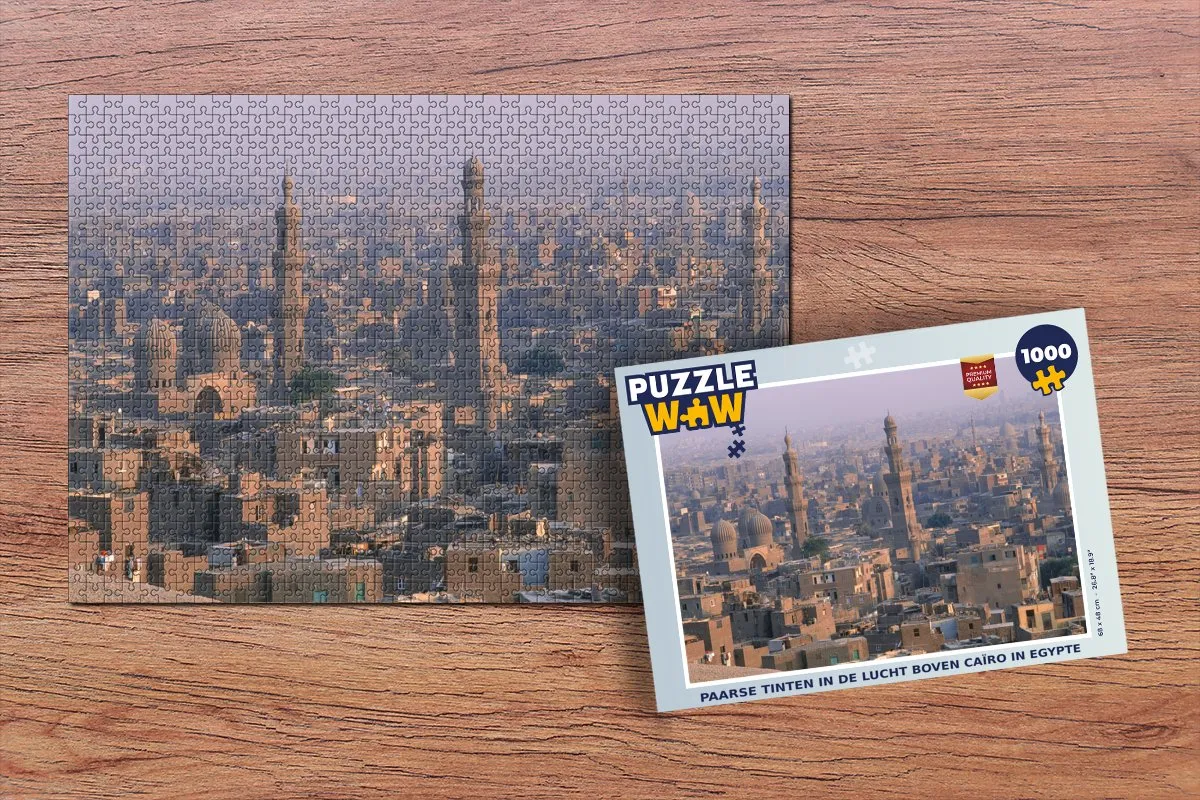 PuzzleWow Legpuzzel Paarse tinten Caïro 1000 Stuks - Multicolor
