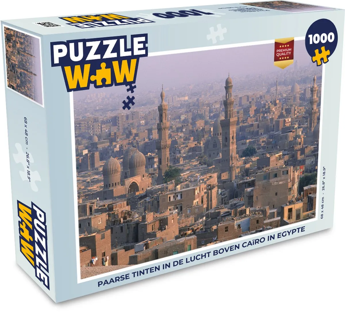 PuzzleWow Legpuzzel Paarse tinten Caïro 1000 Stuks - Multicolor