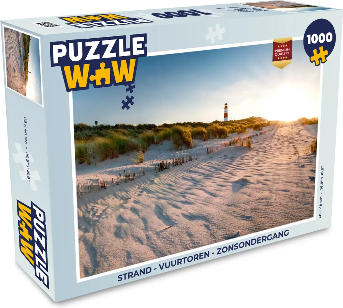 PuzzleWow Strand Vuurtoren Zonsondergang Legpuzzel 1000 Stuks