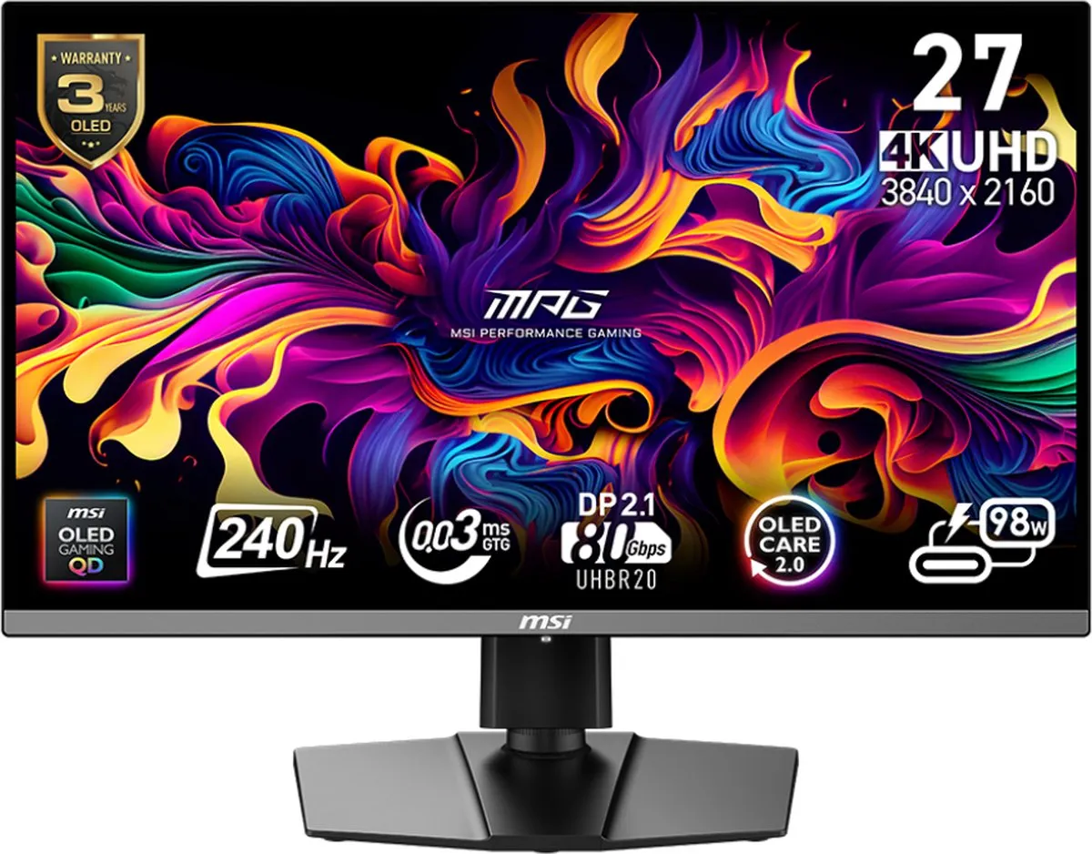 MSI MPG 272URX QD-OLED Gaming Monitor 27" 4K 240Hz