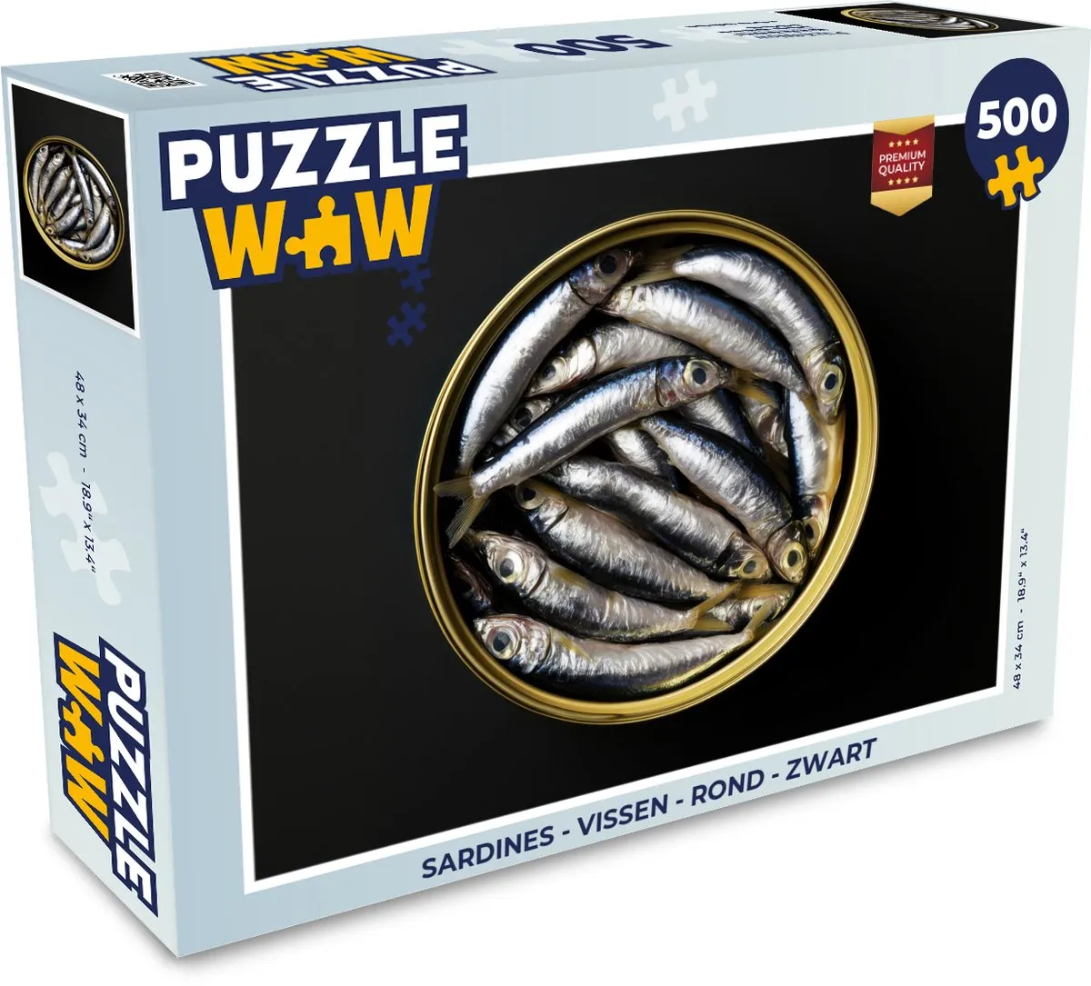 PuzzleWow Sardines Legpuzzel 500 Stuks - Zwart