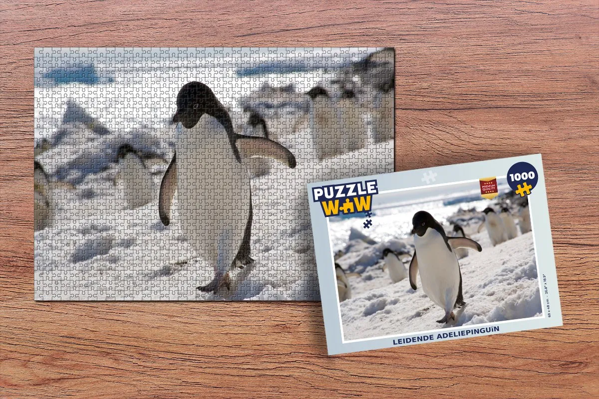 PuzzleWow Leidende Adeliepinguïn Legpuzzel 1000 Stuks - Multicolor