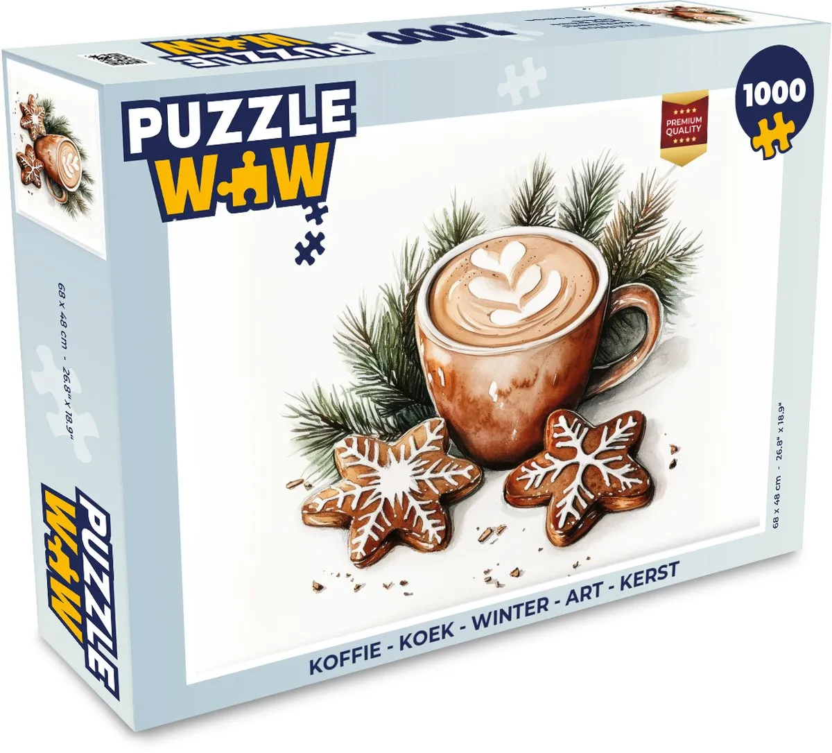 PuzzleWow Kerst Puzzel 1000 Stuks - Koffie