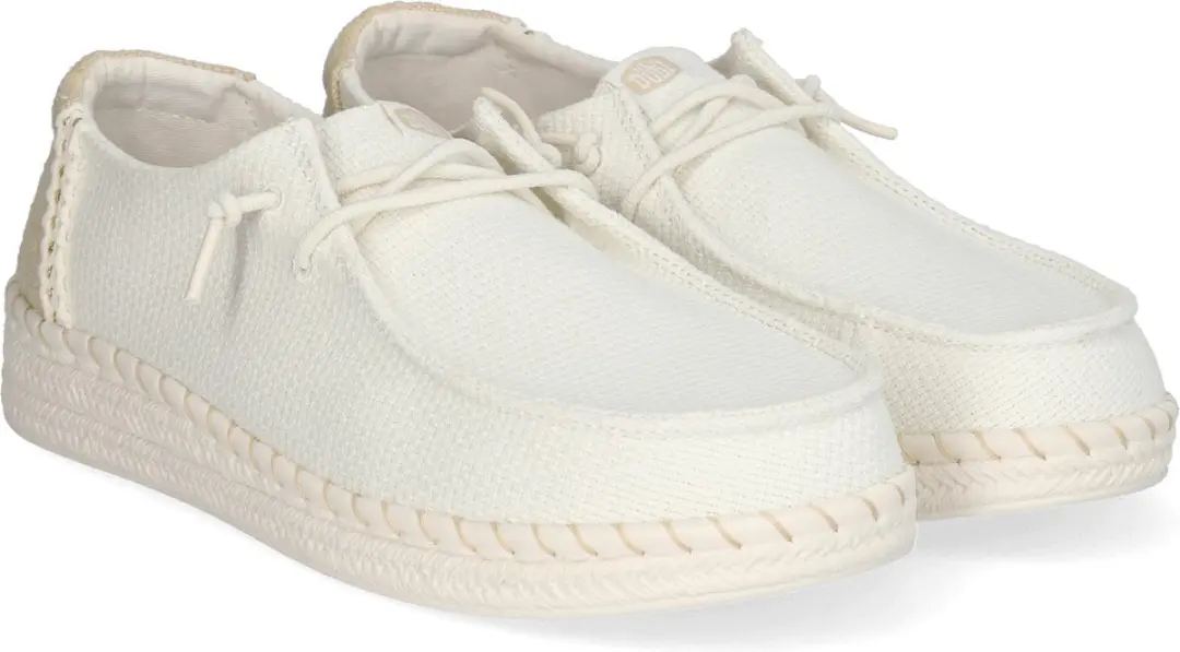 HEYDUDE Wendy Espadrille Woven Dames Instappers - Wit 42 - afbeelding 3 van 6