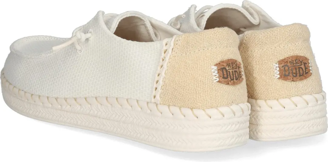 HEYDUDE Wendy Espadrille Woven Dames Instappers - Wit 42 - afbeelding 4 van 6