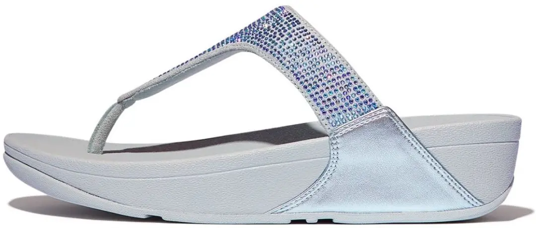 Fitflop Lulu Crystal Embellished Toe Post Sandalen Zilver EU 40 Vrouw