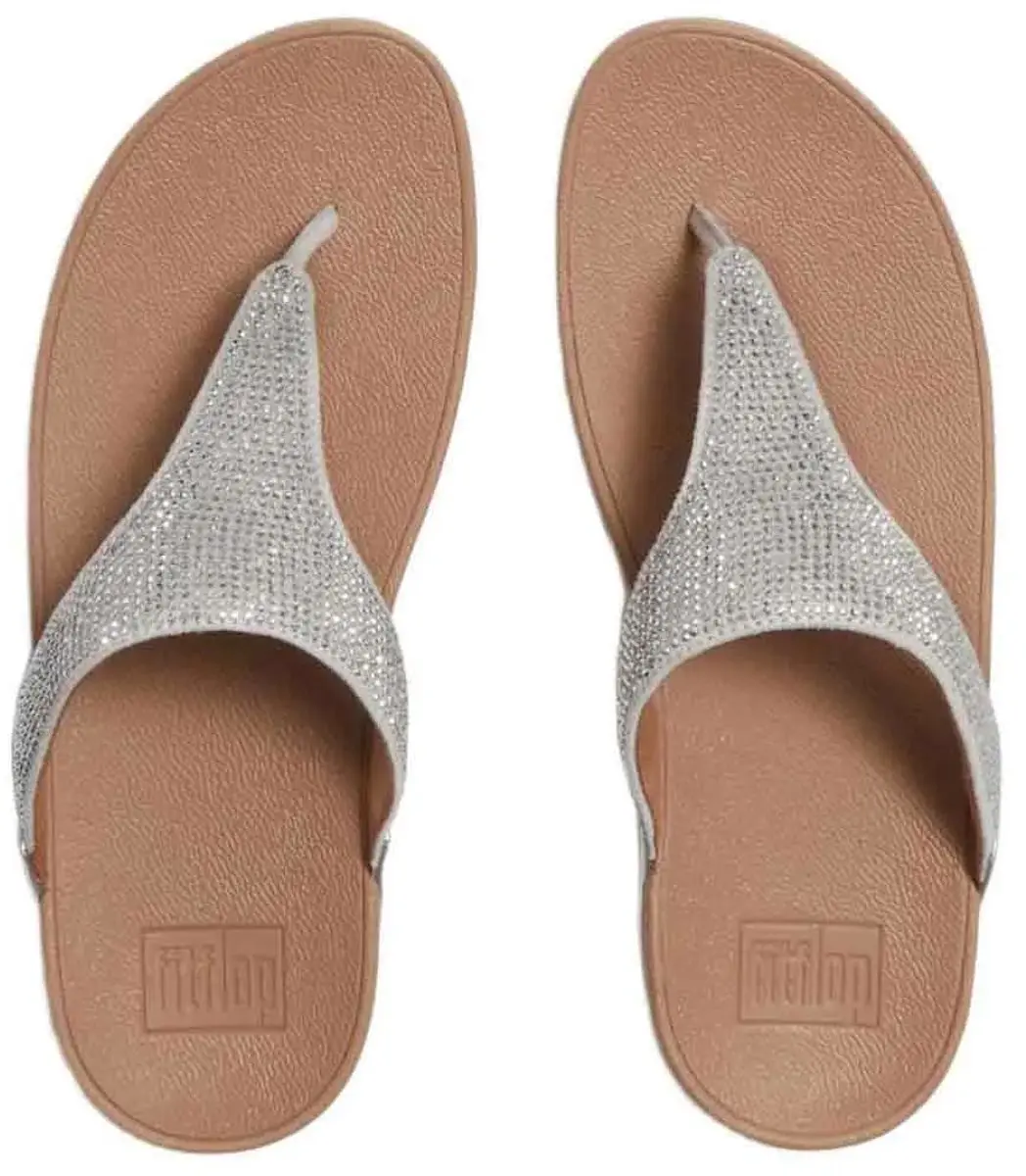 Fitflop Lulu Crystal Embellished Toe Post Sandalen Zilver EU 40 Vrouw - afbeelding 4 van 6