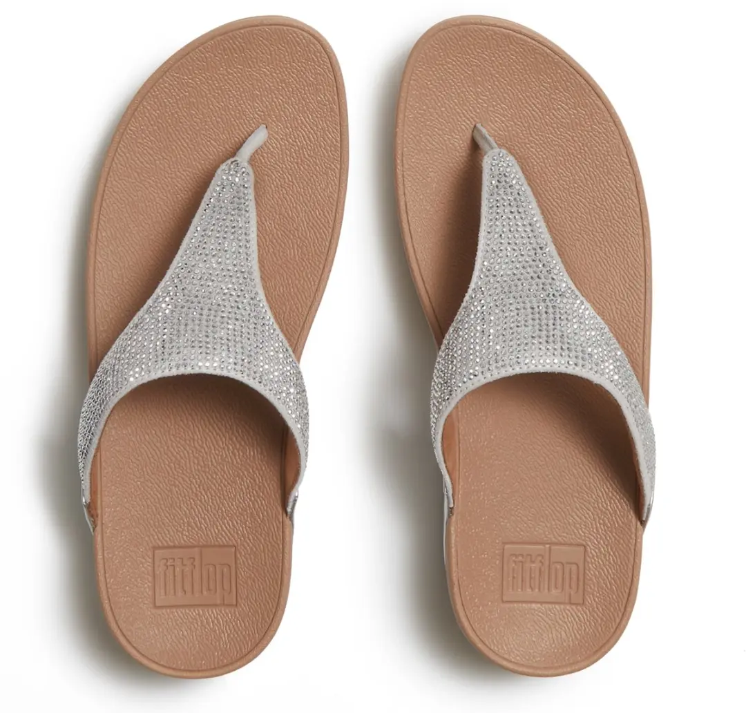Fitflop Lulu Crystal Embellished Toe Post Sandalen Zilver EU 40 Vrouw - afbeelding 5 van 6