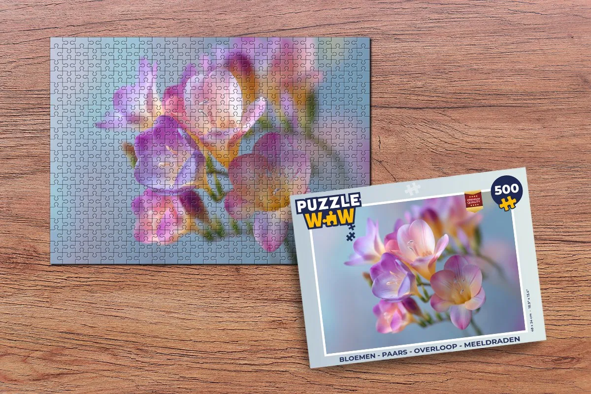 PuzzleWow Bloemen Overloop Legpuzzel 500 Stuks - Paars