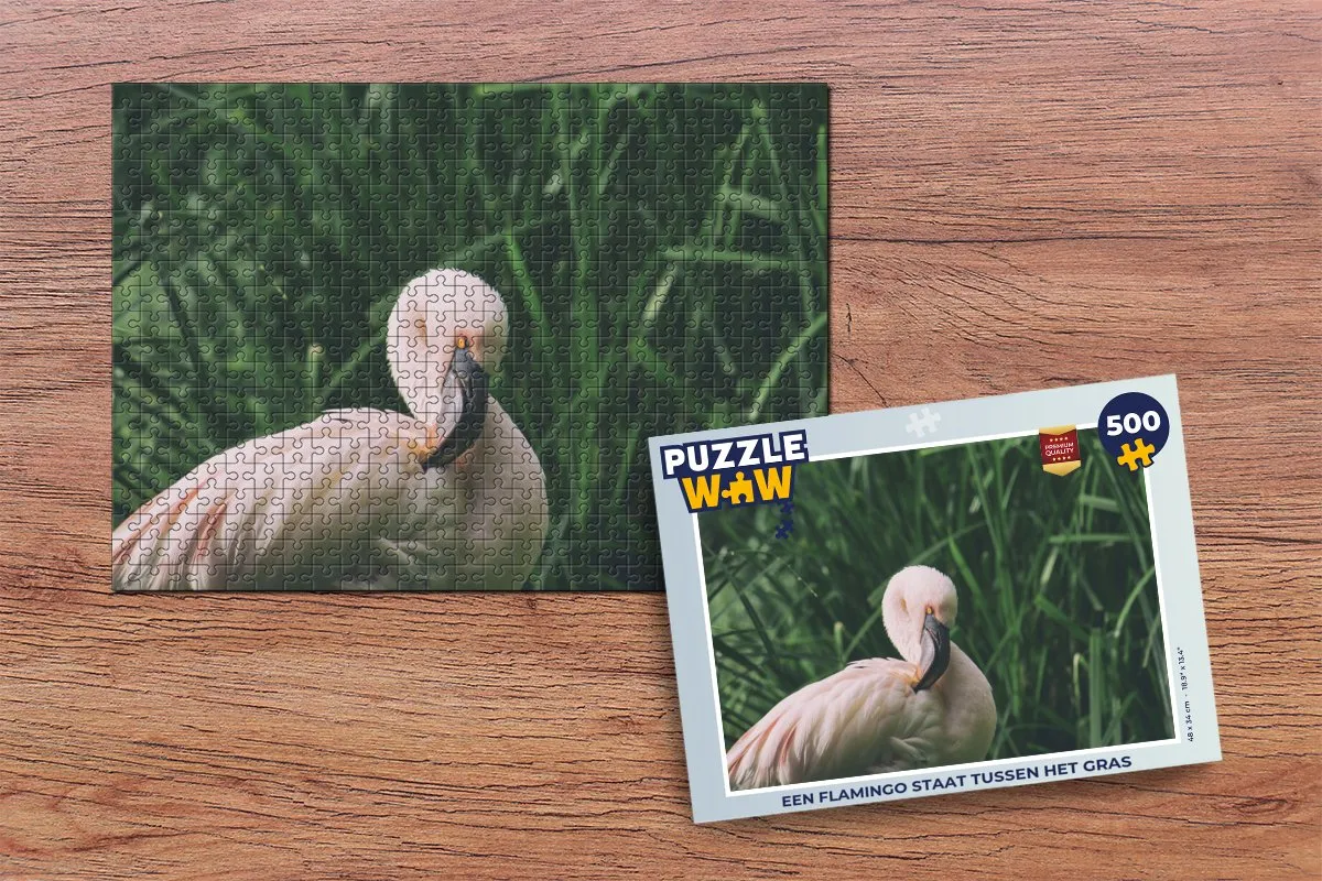 PuzzleWow Legpuzzel Flamingo 500 Stuks - Multicolor