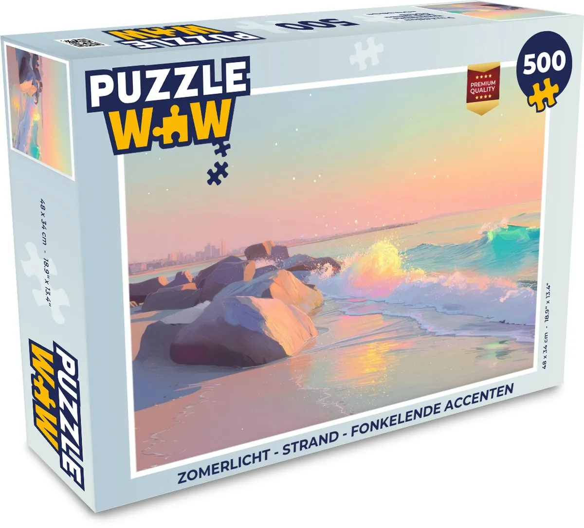 PuzzleWow Strand Legpuzzel 500 Stuks - Fonkelende accenten