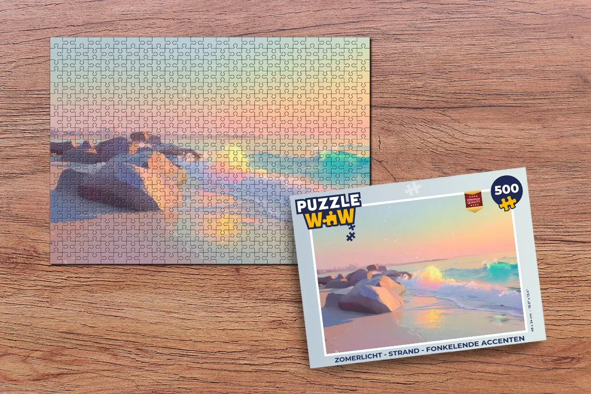 PuzzleWow Strand Legpuzzel 500 Stuks - Fonkelende accenten