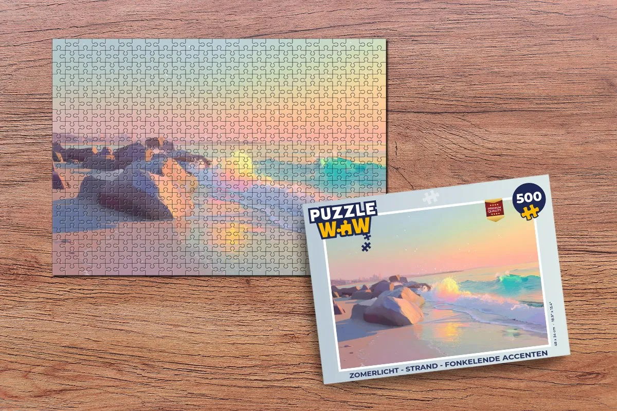 PuzzleWow Strand Legpuzzel 500 Stuks - Fonkelende accenten
