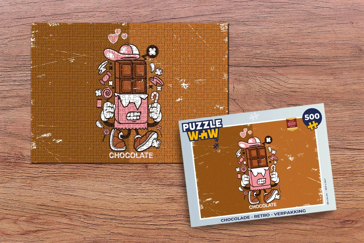PuzzleWow Retro Chocolade Legpuzzel 500 Stuks - Multicolor