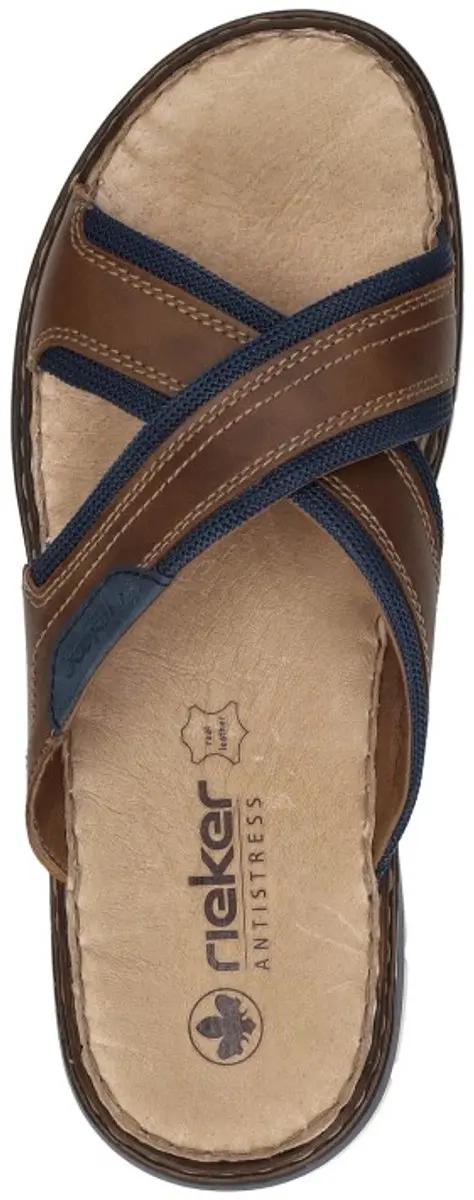 Rieker Slipper 25182-14 Blauw Bruin