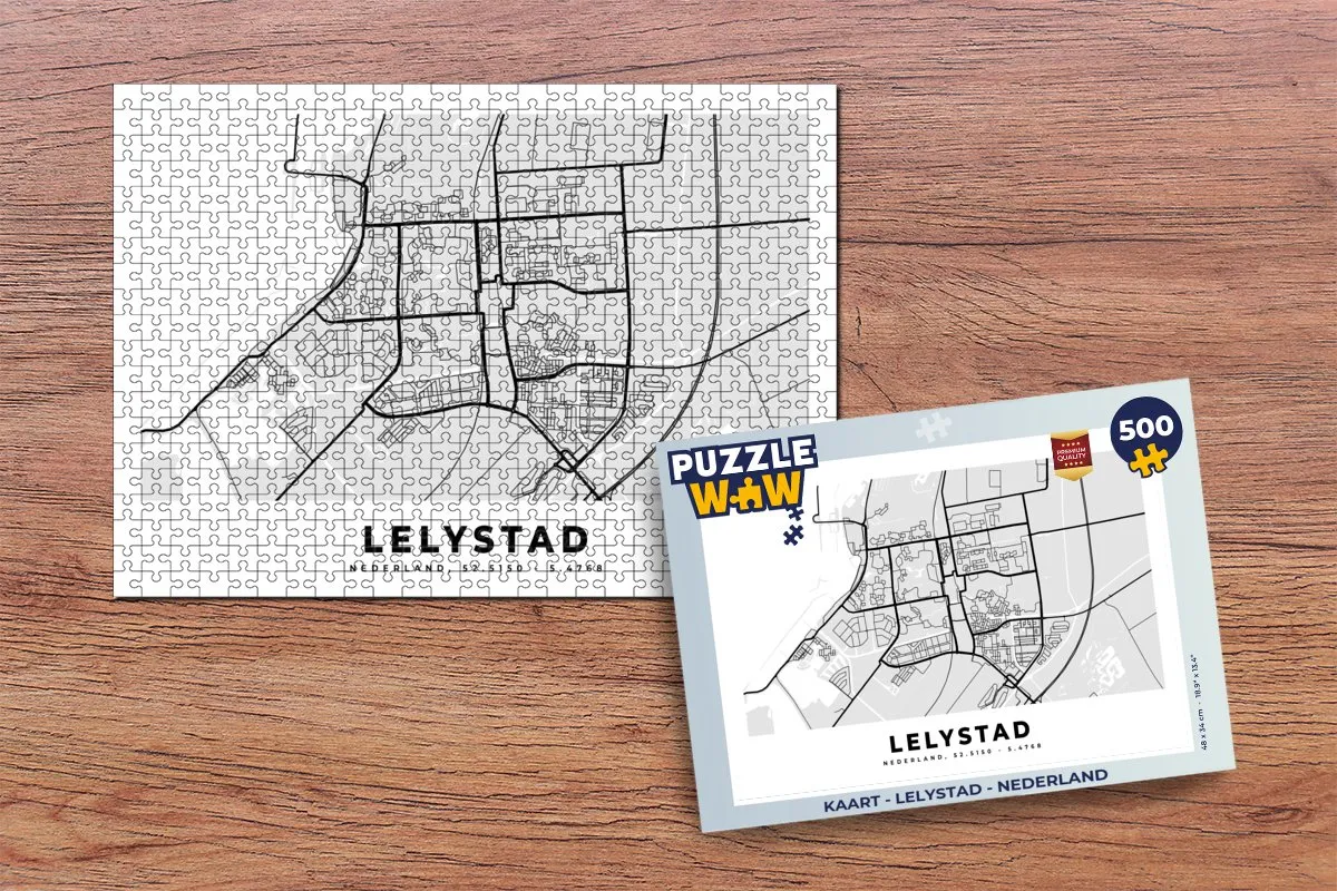 PuzzleWow Legpuzzel Lelystad Nederland 500 Stuks - Multicolor
