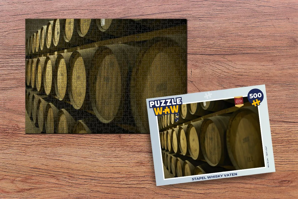 PuzzleWow Whisky Vaten Legpuzzel 500 Stuks - Multicolor