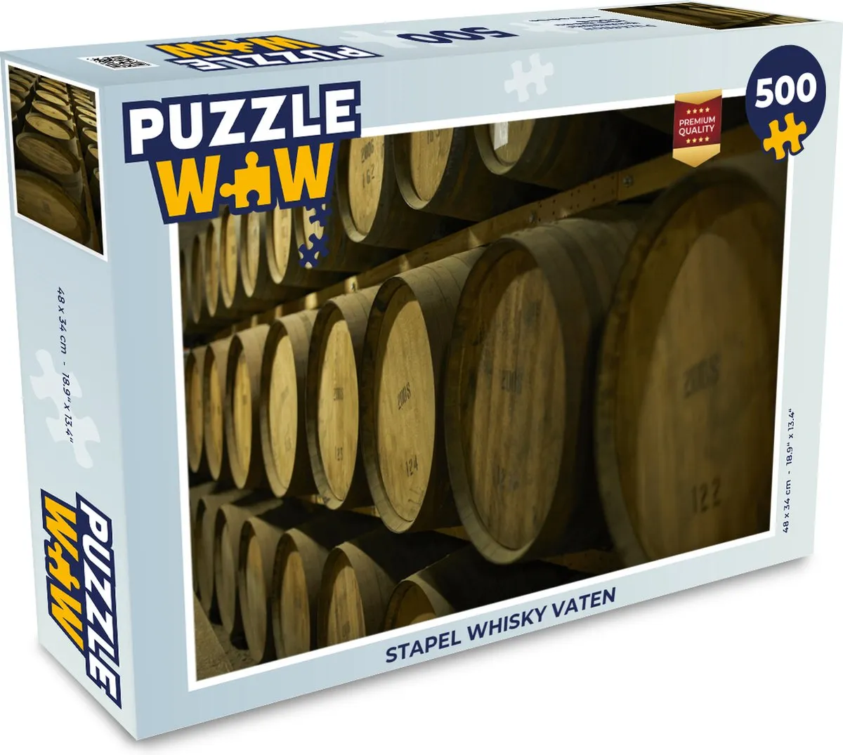 PuzzleWow Whisky Vaten Legpuzzel 500 Stuks - Multicolor