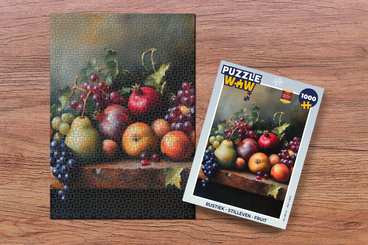 PuzzleWow Rustiek Stilleven Fruit Legpuzzel 1000 Stuks