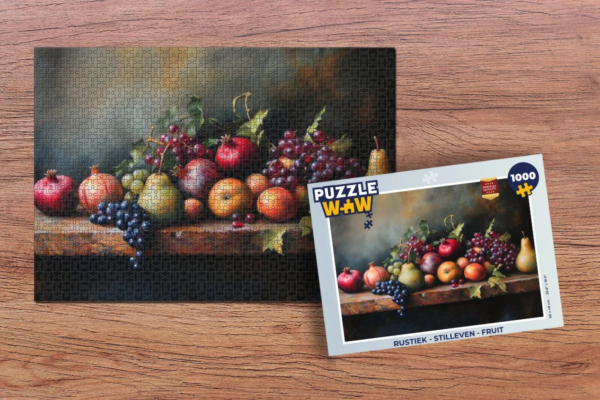 PuzzleWow Rustiek Stilleven Fruit Legpuzzel 1000 Stuks