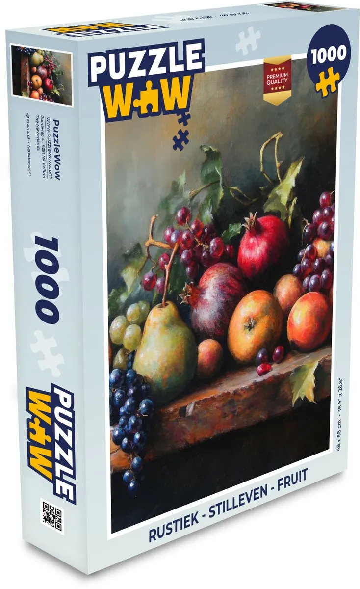 PuzzleWow Rustiek Stilleven Fruit Legpuzzel 1000 Stuks