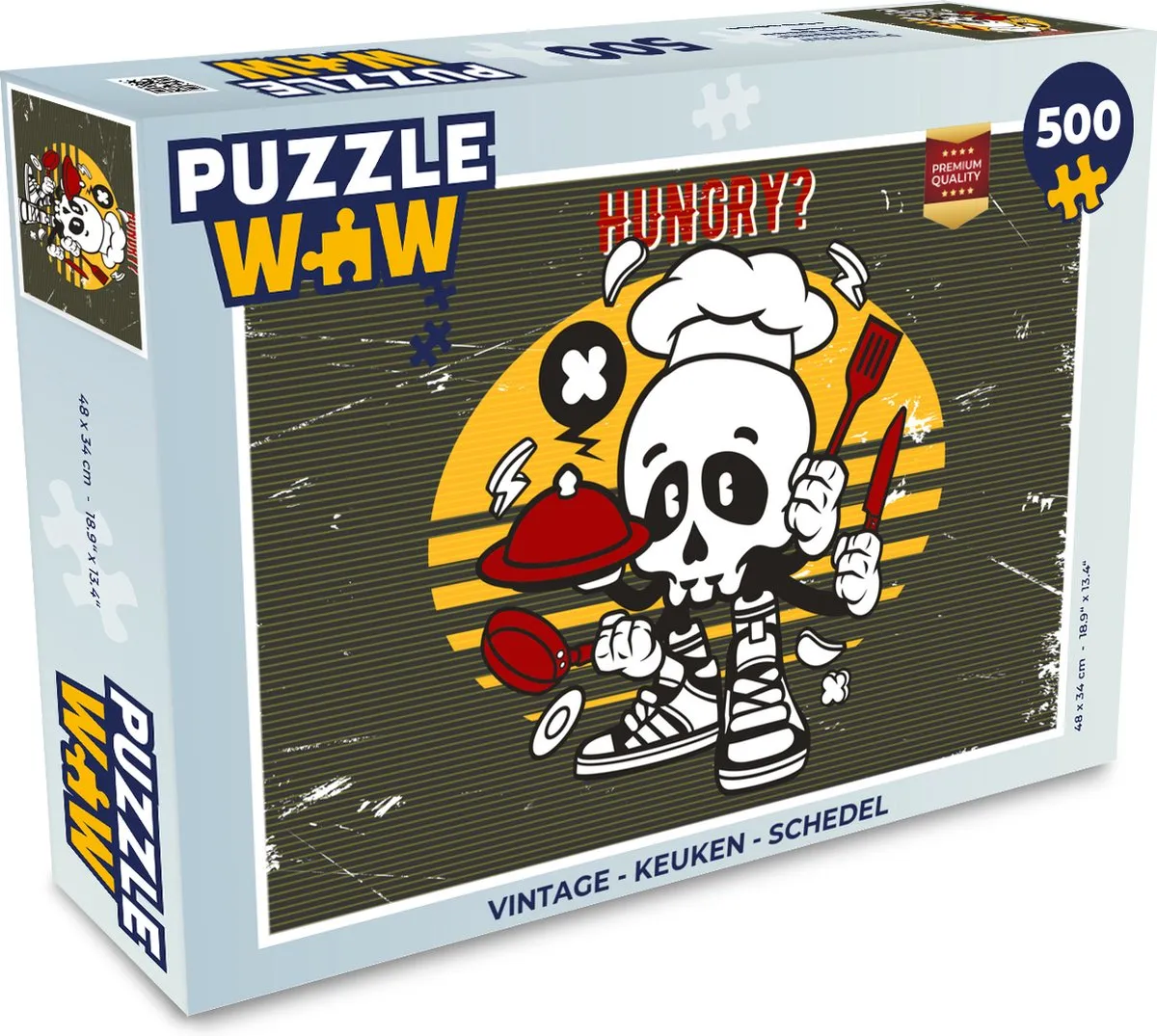PuzzleWow Vintage Schedel Legpuzzel 500 Stuks