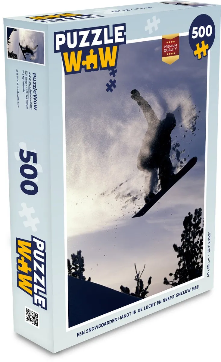 PuzzleWow Legpuzzel Snowboarder 500 Stuks - Multicolor