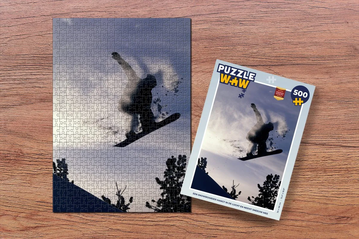 PuzzleWow Legpuzzel Snowboarder 500 Stuks - Multicolor