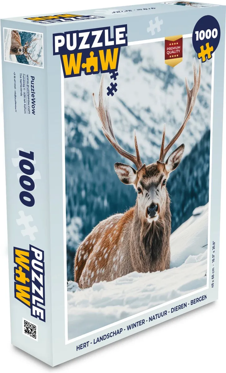 PuzzleWow Hert Landschap Legpuzzel 1000 Stuks
