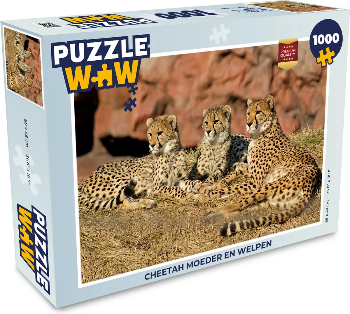 PuzzleWow Cheetah Moeder en Welpen Legpuzzel 1000 Stuks