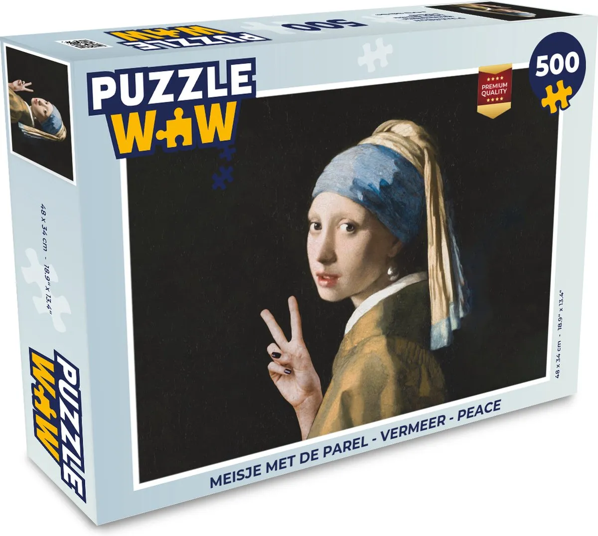 PuzzleWow Vermeer Peace Legpuzzel 500 Stuks - Multicolor
