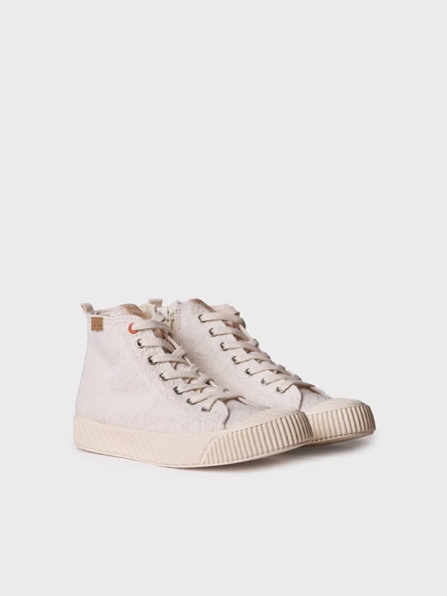 Damessneakers met hoge schacht van gerecycled materiaal