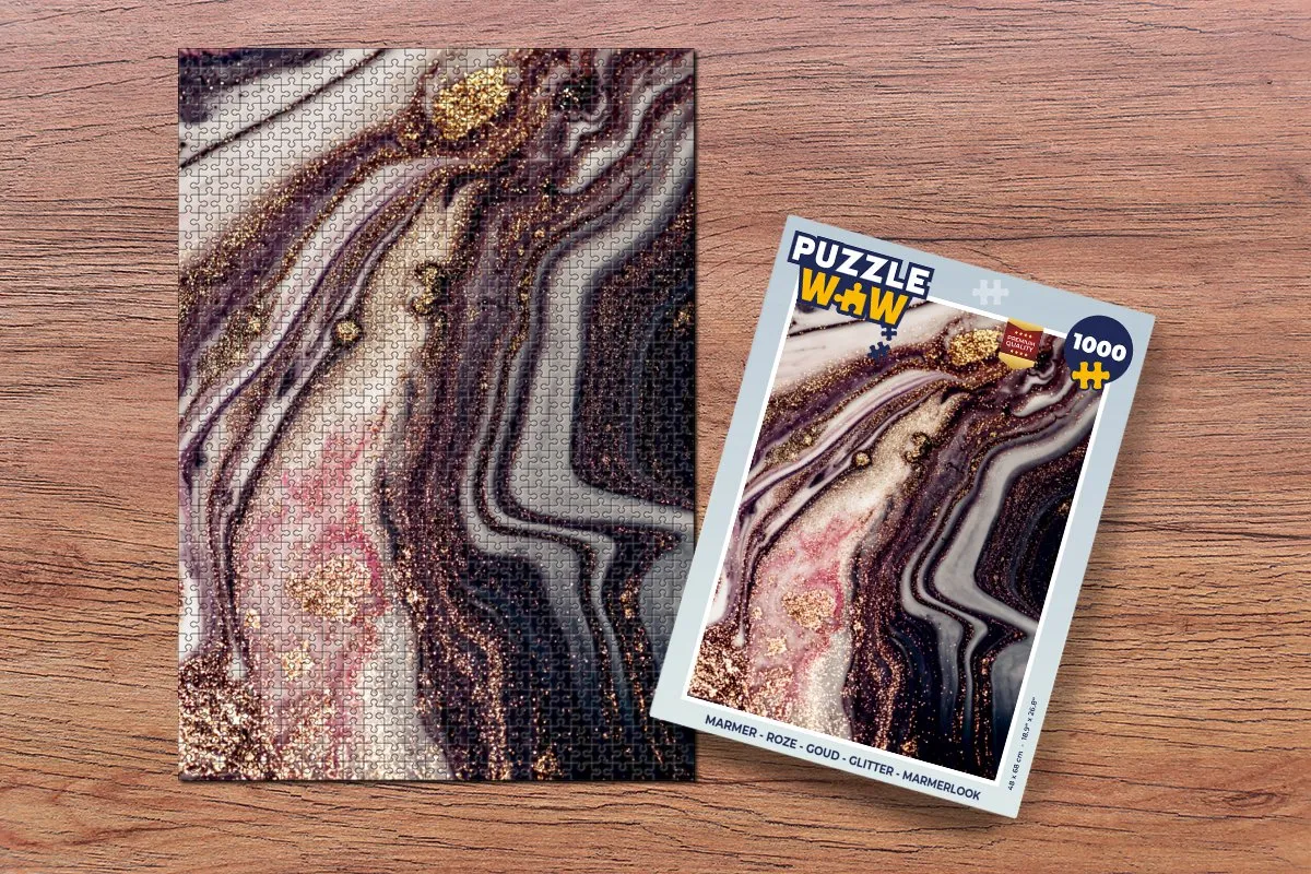 PuzzleWow Marmerlook Legpuzzel 1000 Stukjes - Multicolor