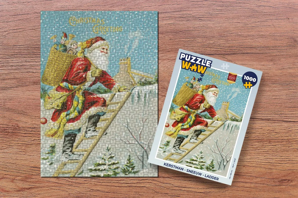 PuzzleWow Kerstman Sneeuw Legpuzzel 1000 Stuks - Multicolor