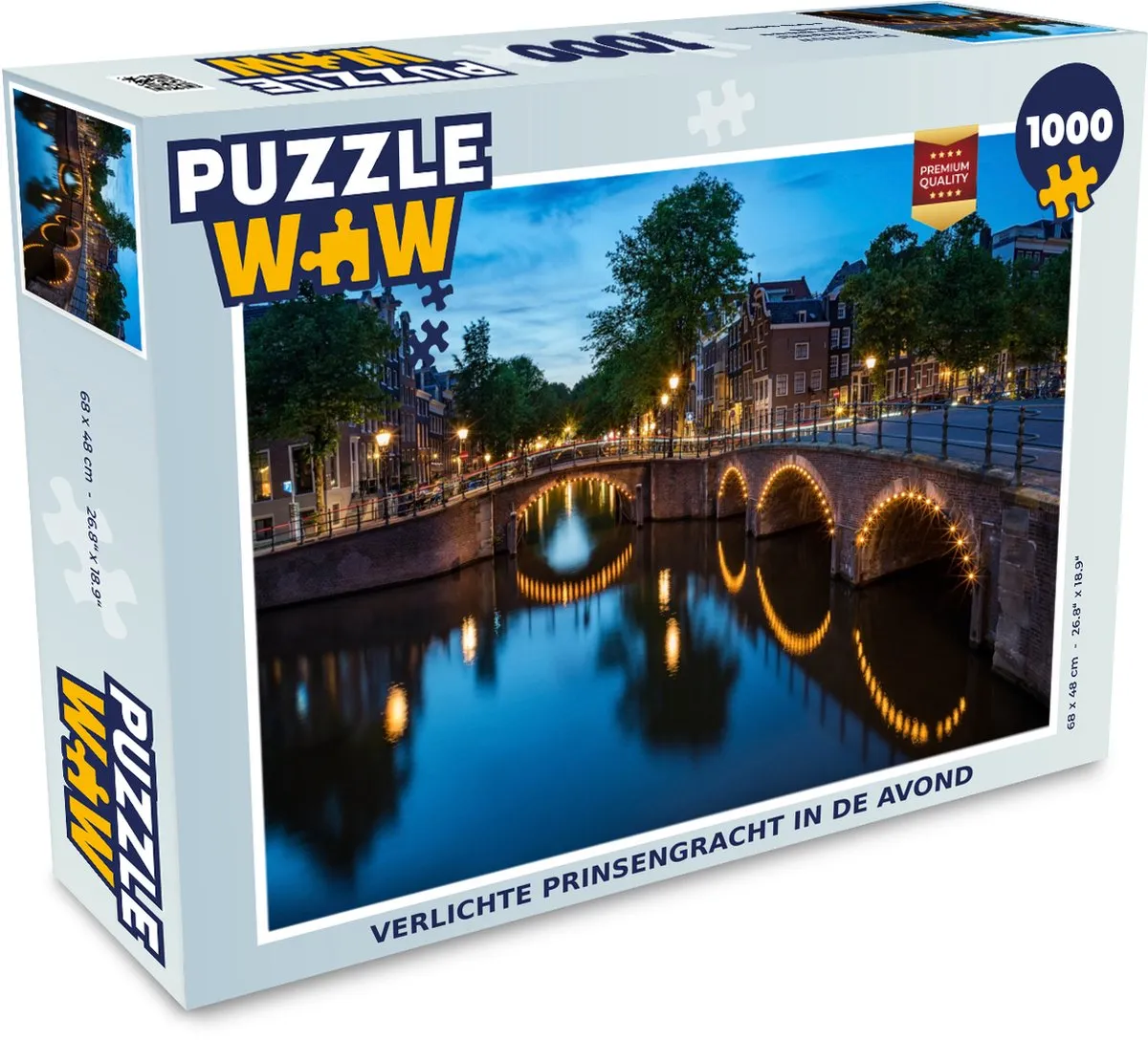 PuzzleWow Verlichte Prinsengracht Legpuzzel 1000 Stuks - Multicolor