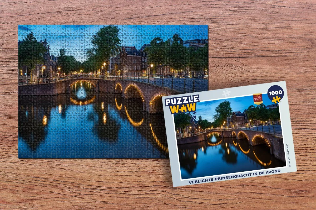 PuzzleWow Verlichte Prinsengracht Legpuzzel 1000 Stuks - Multicolor