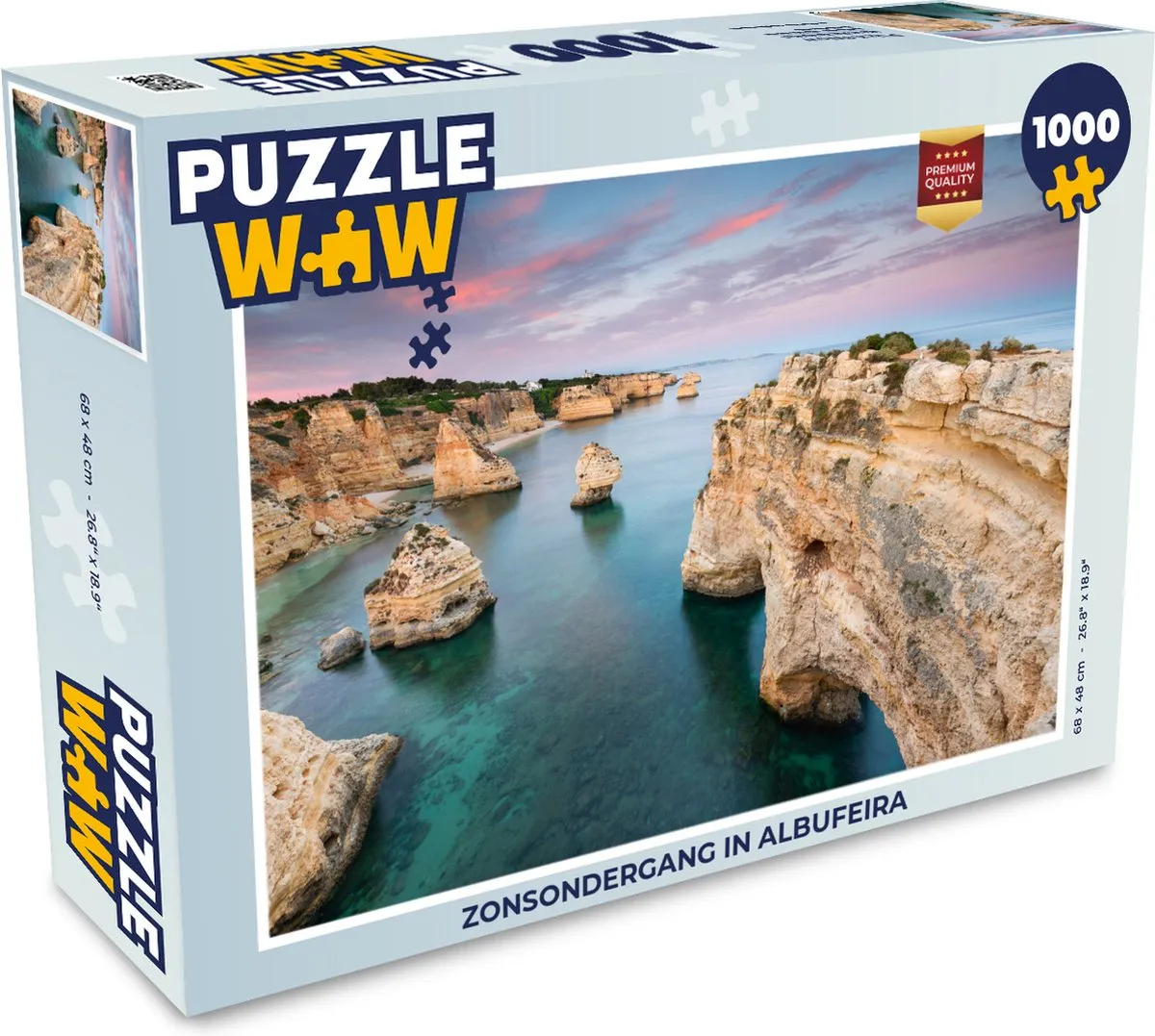 PuzzleWow Legpuzzel Zonsondergang Albufeira 1000 Stuks - Multicolor