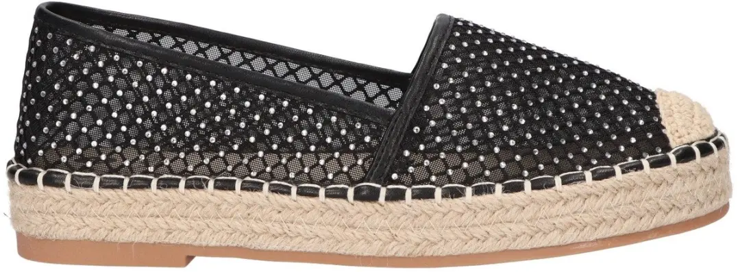 La Strada Espadrille Zwart Mesh
