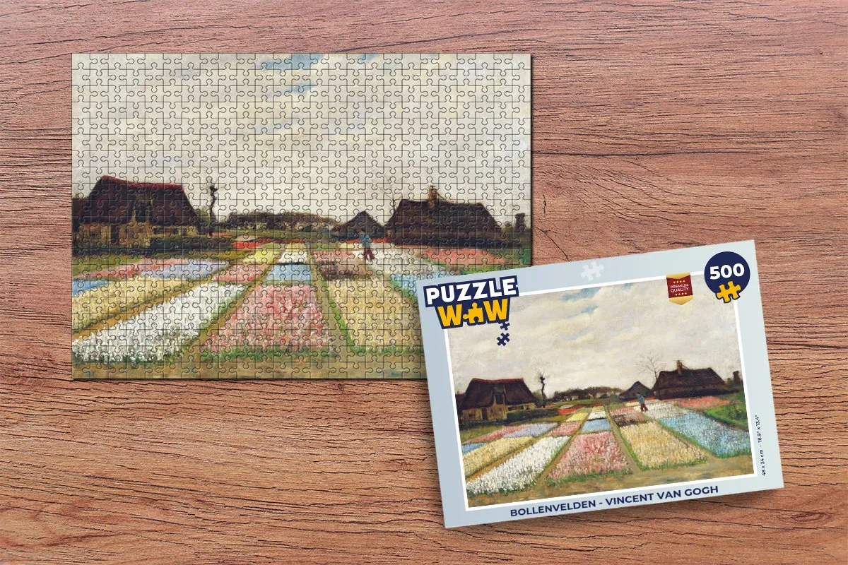 PuzzleWow Vincent van Gogh Bollenvelden Legpuzzel 500 Stuks - Multicolor