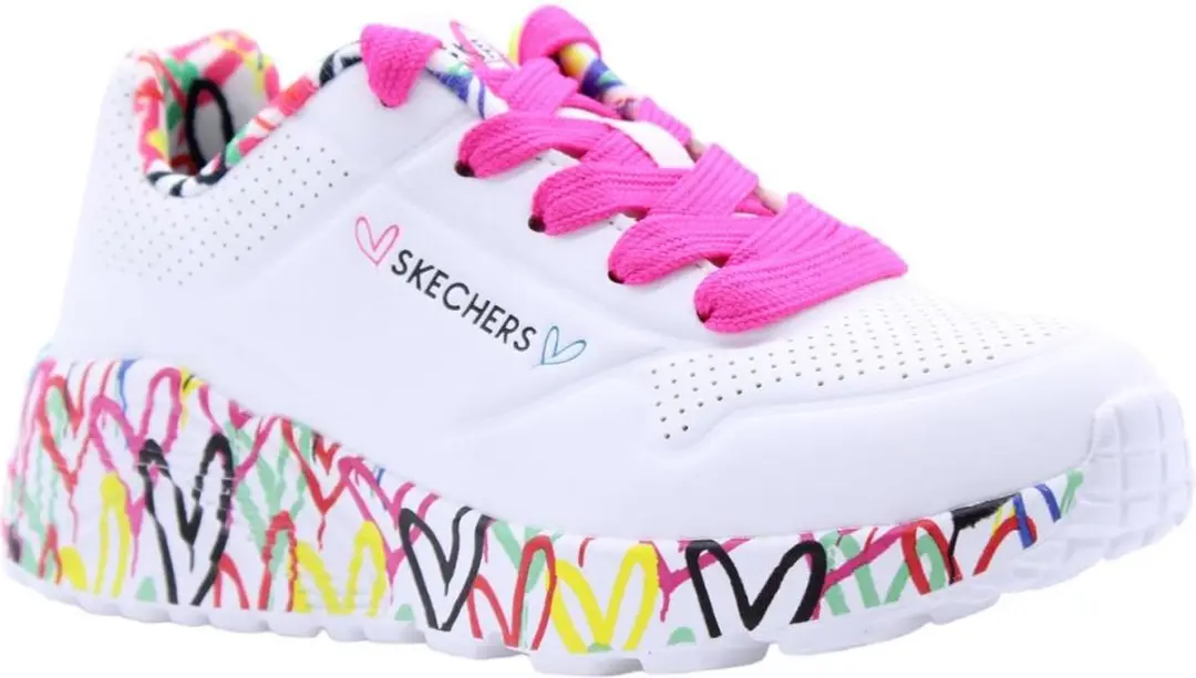 Skechers Uno Lite Meisjes Sneakers 27 - Wit/Multicolour - afbeelding 3 van 6