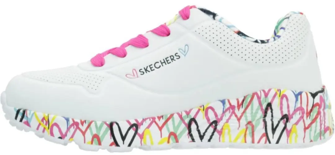 Skechers Uno Lite Meisjes Sneakers 27 - Wit/Multicolour - afbeelding 2 van 6
