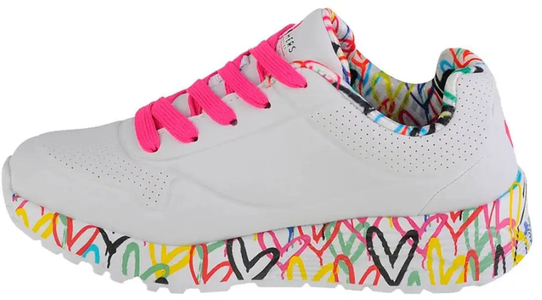 Skechers Uno Lite Meisjes Sneakers 27 - Wit/Multicolour - afbeelding 4 van 6