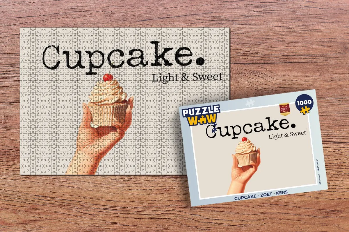 PuzzleWow Cupcake Legpuzzel 1000 Stuks - Tekst