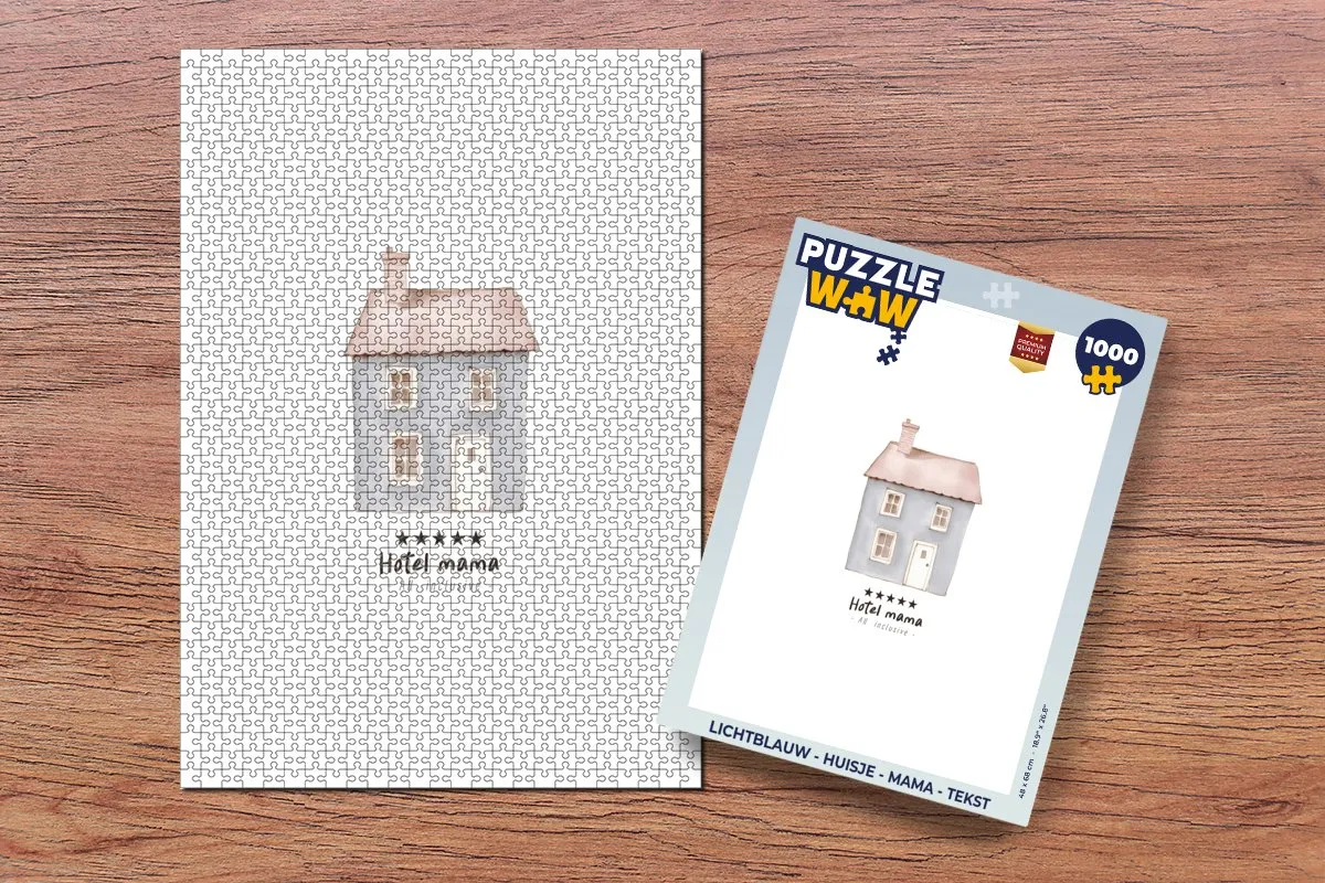 PuzzleWow Mama Huisje Legpuzzel 1000 Stuks - Lichtblauw