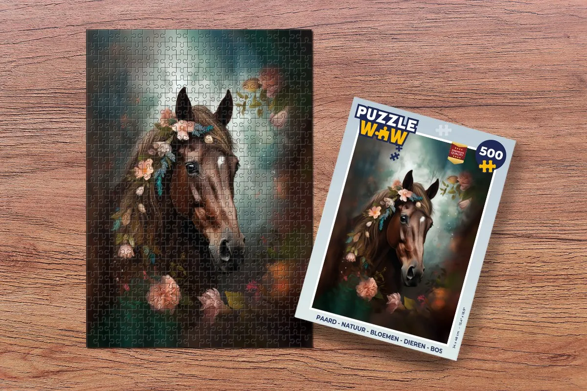 PuzzleWow Natuur Bloemen Bos Legpuzzel 500 Stuks - Multicolor