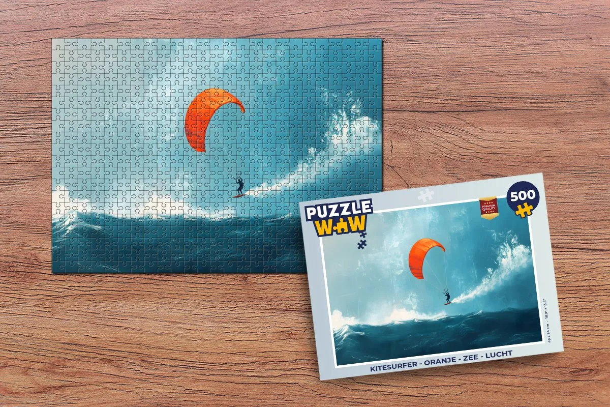PuzzleWow Kitesurfer Legpuzzel 500 Stuks - Oranje