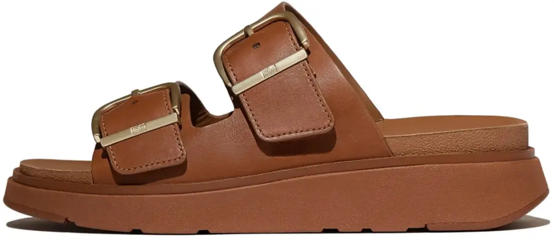 FitFlop FitFlop Gen-FF Buckle Two-Bar Leather Slides BRUIN