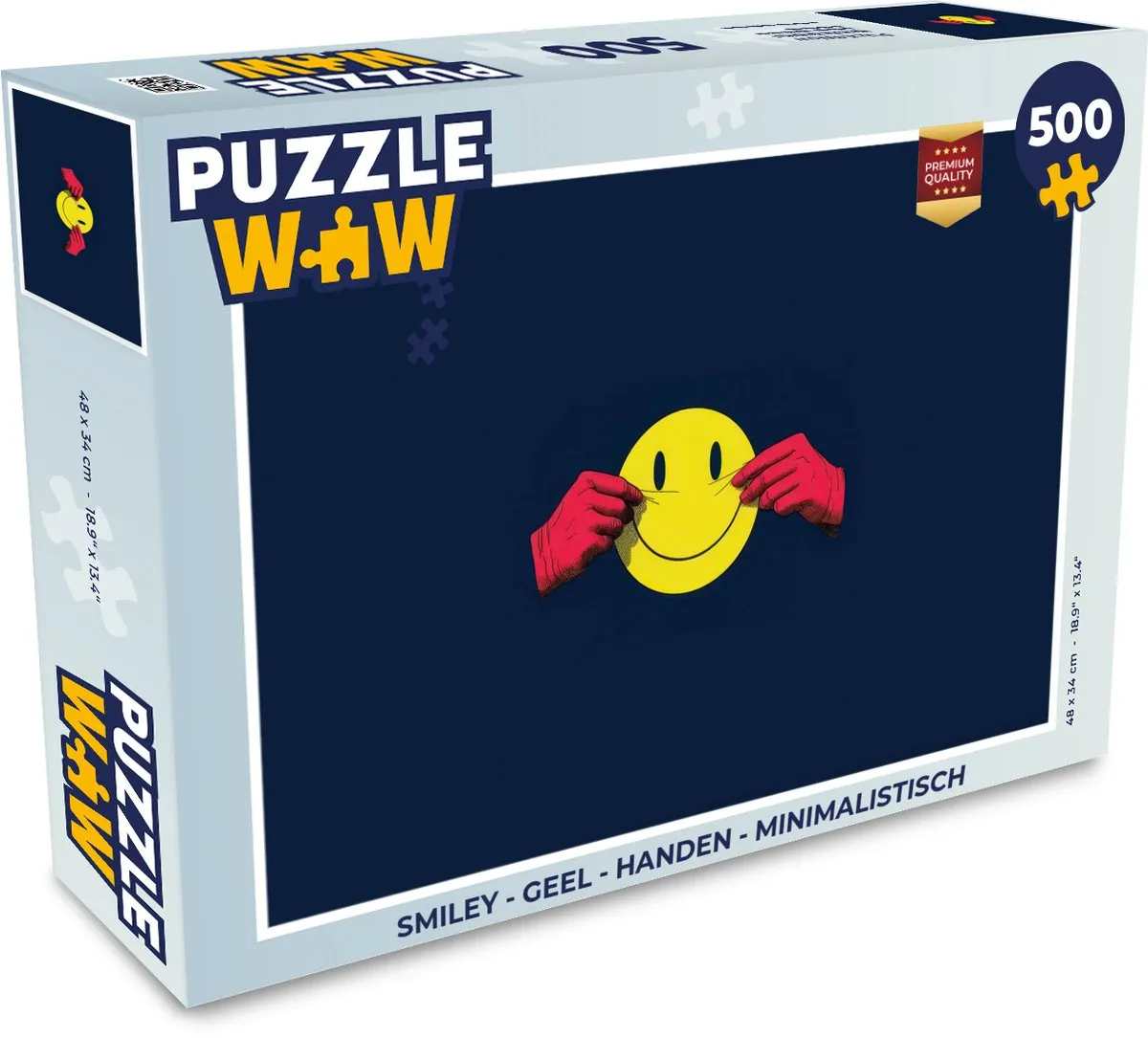 PuzzleWow Smiley Handen Legpuzzel 500 Stuks - Geel