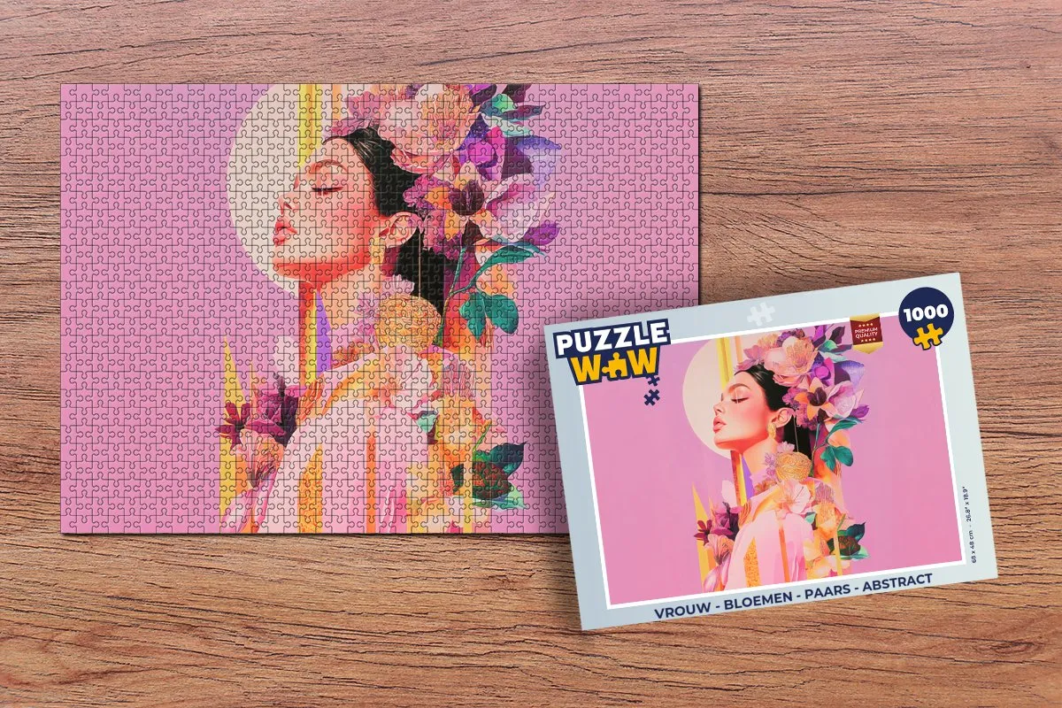 PuzzleWow Bloemen Abstract Legpuzzel 1000 Stuks - Paars