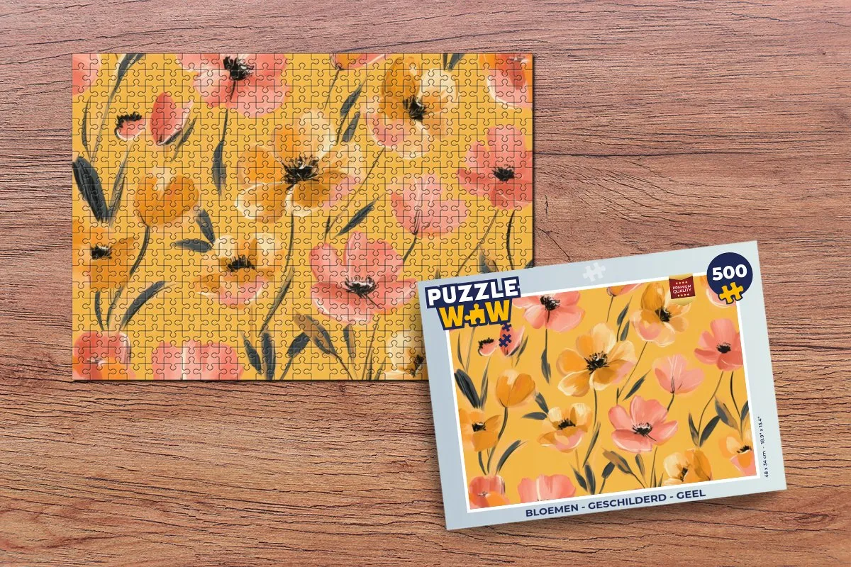 PuzzleWow Bloemen Legpuzzel 500 Stuks - Geel